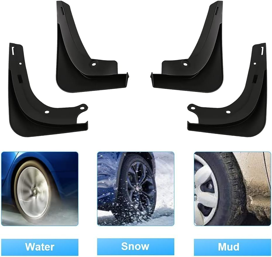 VINBY 4PCS Upgraded Mud Flap for Model 3 2021-2023, Black, No Drilling Splash Guards Fender Mud Guard, Vehicle Specific Fit, Lower Position, ABS Material, Screw-In Installation image number 5