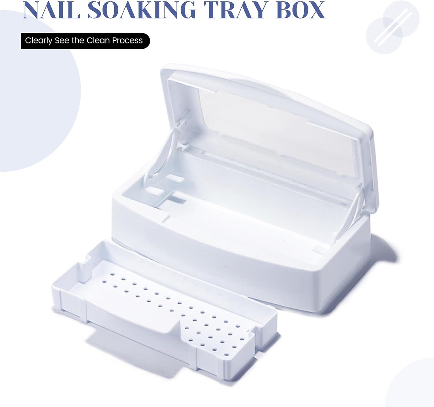 SULLMAR Nail Tool Sterilizers Nail Soaking Tray Box Cleaner Pot for Eyelash Scissors Tweezers Nail Art Tools Manicure Lash Soaking Tray Clean Box image number 4
