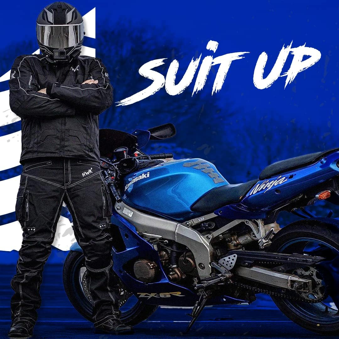 HWK Dual Sport Motorcycle Pants for Men with Water Resistant Cordura Textile Fabric & Impact Protection Armor image number 5