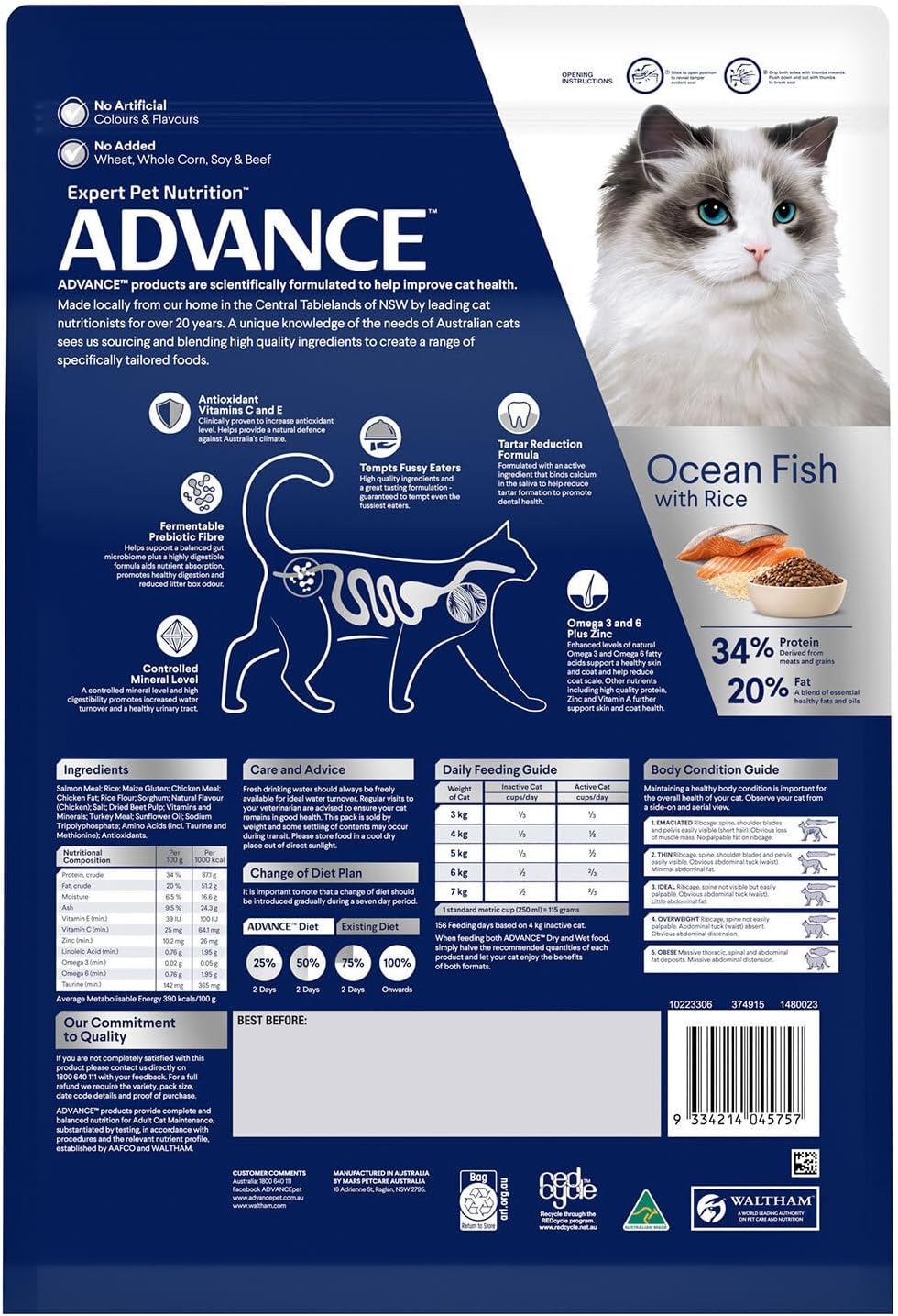ADVANCE CAT ADULT TOT WELL O/FISH 6KG (374915) image number 1