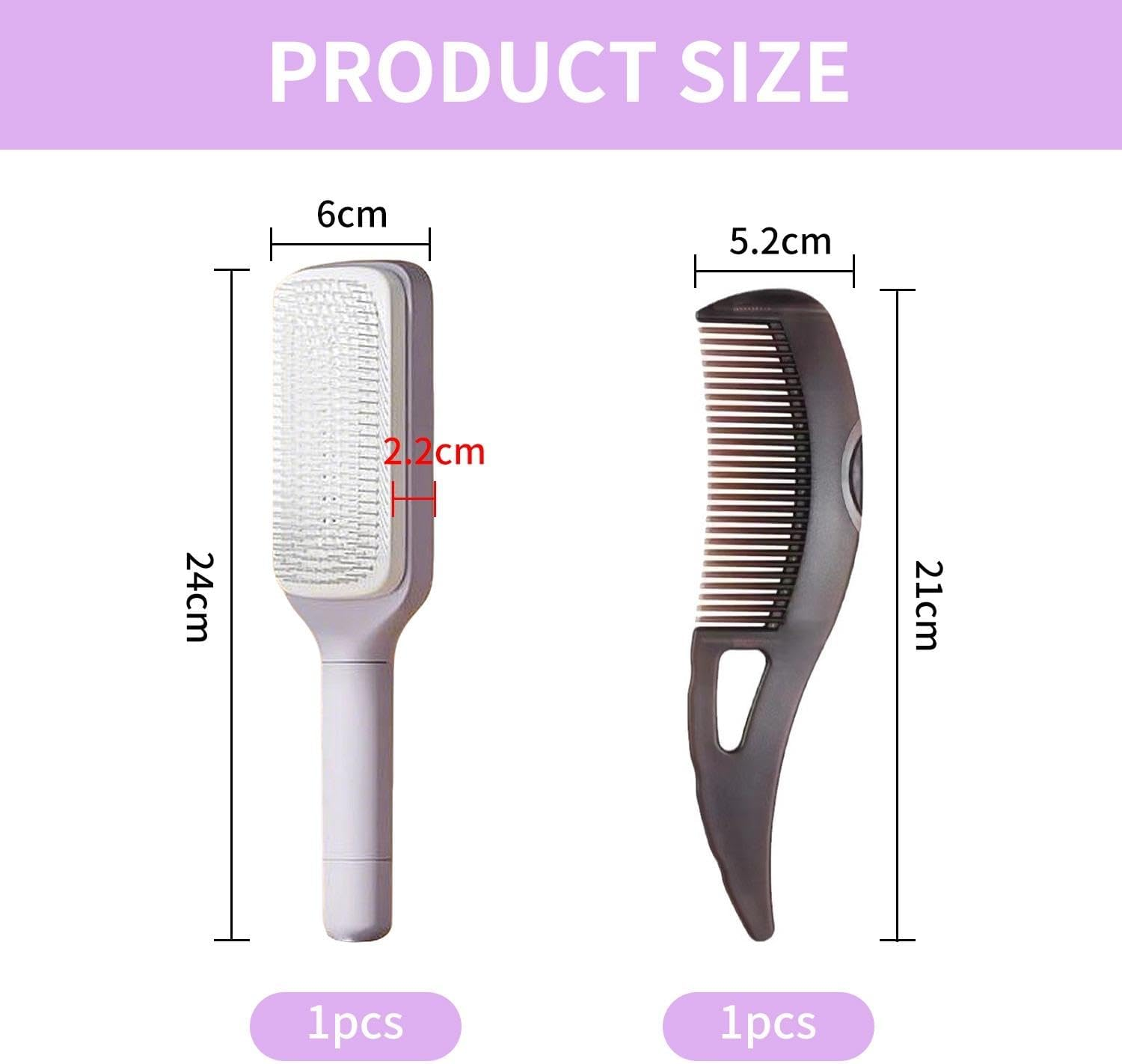 2 Pieces Massage Comb, Curly Brush, Massage Scalp, Self-Packed Brush, Anti-Dandruff Comb, Multifunctional Massage Comb image number 5