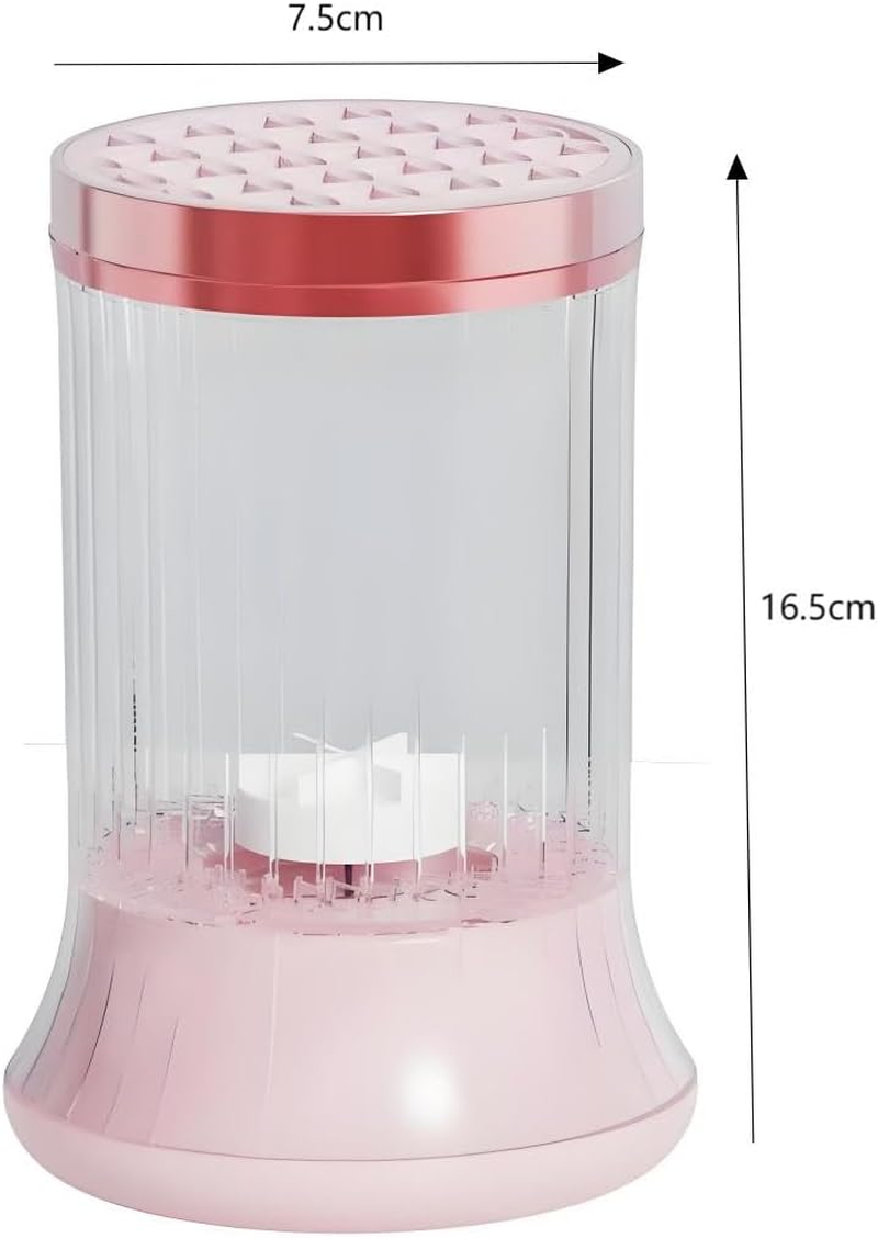 Makeup Brush Cleaner Machine,Makeup Brush Clean and Dry Makeup Brushes Tools,Automatic Spinning Makeup Brush Cleaner,Automatically,Electric,Usb Charging Port(Pink)