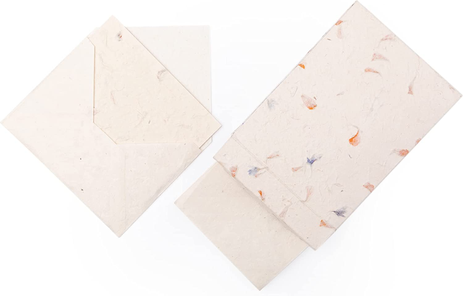 HIMALAYAN BAZAAR Lokta Paper Greeting Cards and Envelope Set - Ecofriendly Stationary Blank Note Cards | All Occasion Greeting Cards | Handmade in Nepal - Off-White image number 5