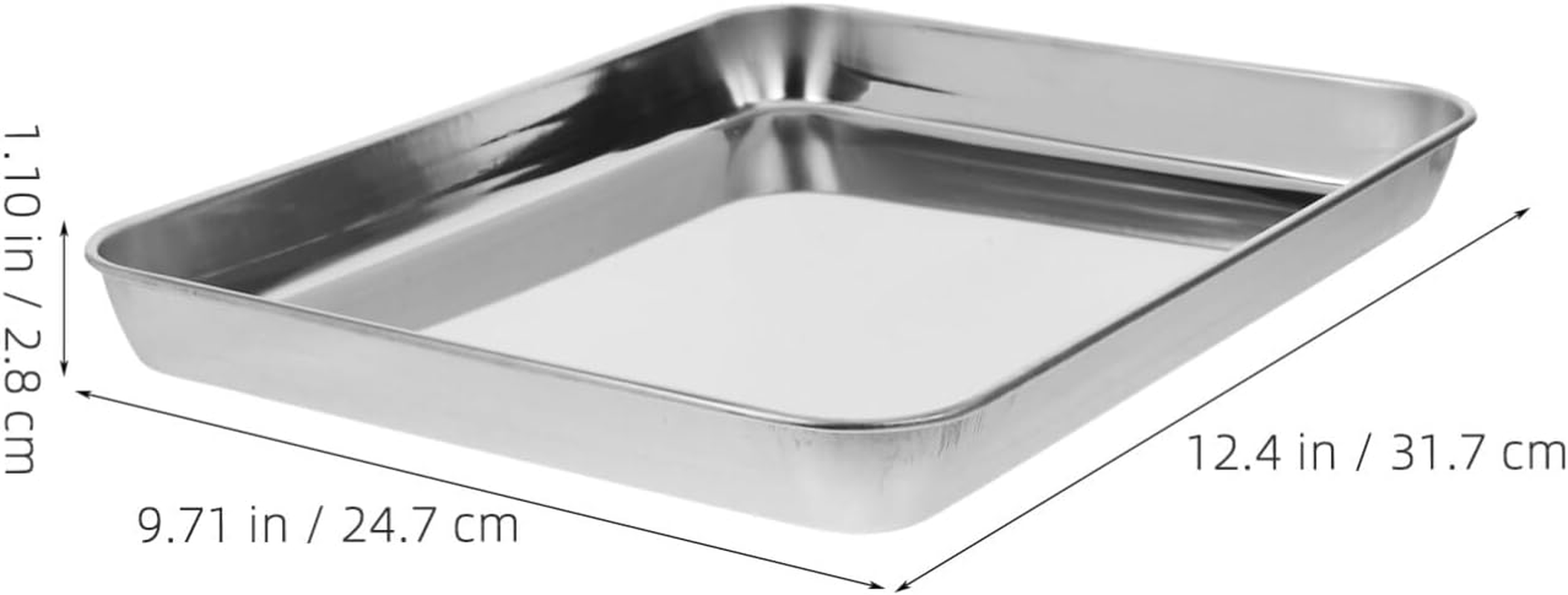 Iplusmile Stainless Steel Tray for Medical Instruments, Flat Tray Medical Storage Tray Tattoo Tool Storage Plate Platter for Medical Instruments image number 5