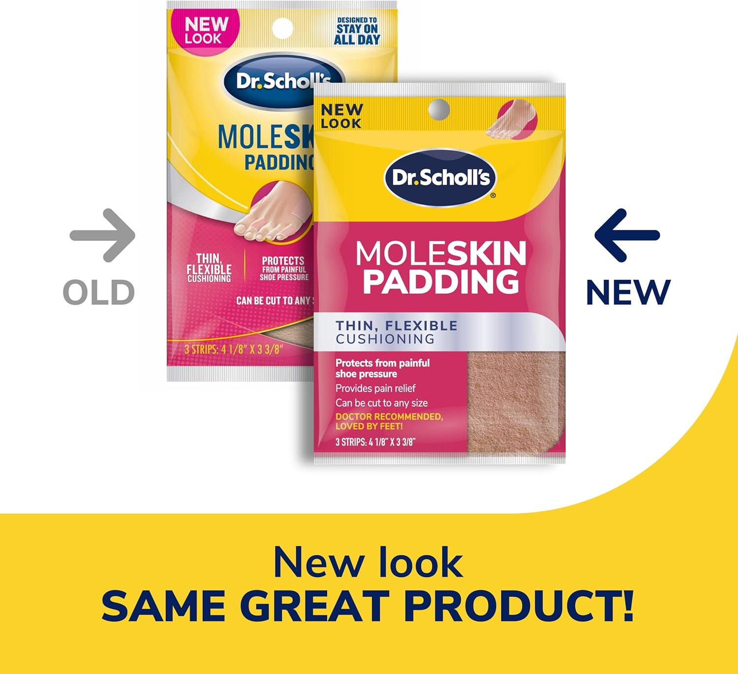 Dr. Scholl'S Moleskin plus 4 5/8-Inch X 3 3/8 Inch Padding, 3 Count Package image number 5