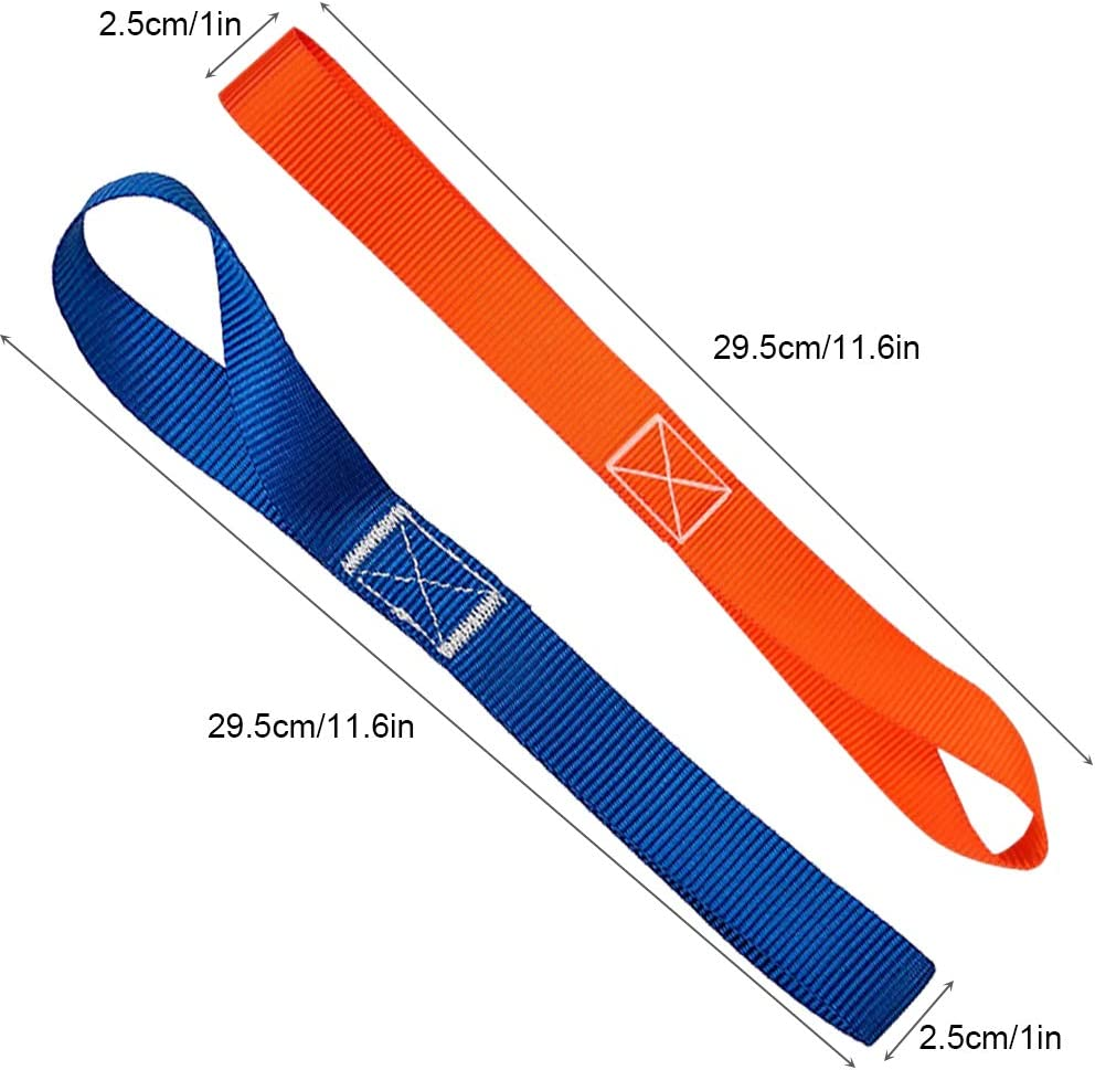 10 Pcs 11.6" Soft Loop Tie down Straps, Finegood 1,500Lb Load Capacity 4,500Lb Breaking Strength Belts for Secure and Confident Trailering of Motorcycle Dirtbike ATV UTV - Black, Orange image number 5