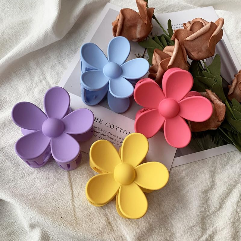 Blue Hair Claw Clips Flower Hair Clips &ndash; Big Cute Claw Clips, Large Hair Clips Strong Hold for Women Thin Hair for Women Thick Hair, Clips Hair Accessories image number 2