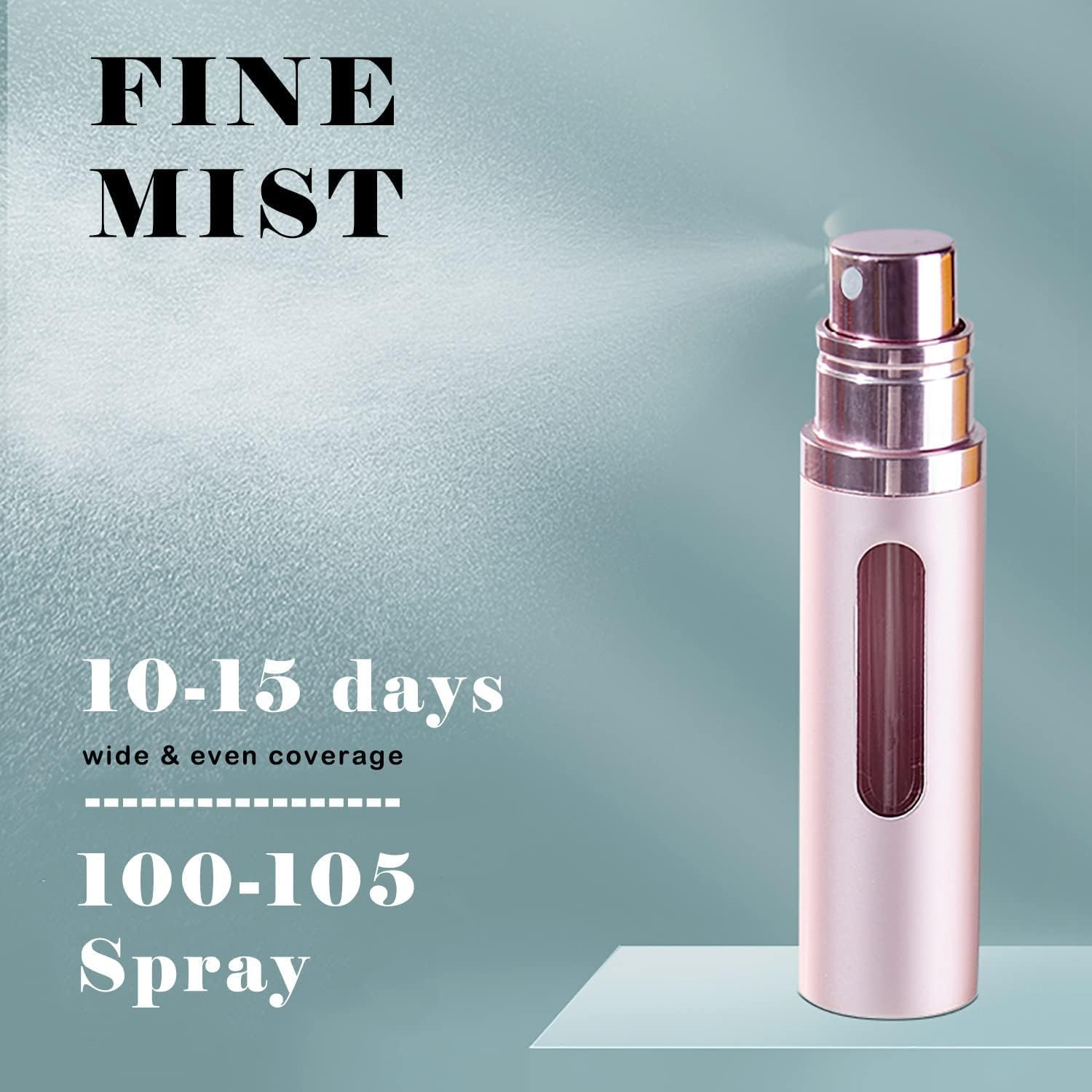 Perfume Atomiser Refillable Perfume Bottle for Travel, Leaking Proof Mini Empty Perfume Spray Bottle for Women and Men, 8Ml - Matte Black & Gold