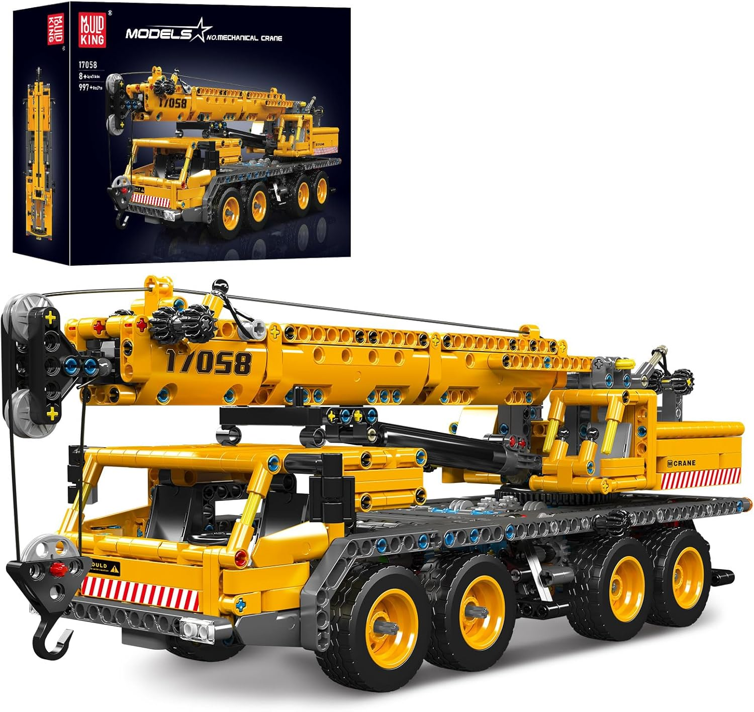 Mould King 17058 Technik Crane Building Blocks Kit, 997 Pieces Crane Truck Constration Model, DIY Toy Collectibles/Exhibition/Gift Car for Adult/Kids image number 6