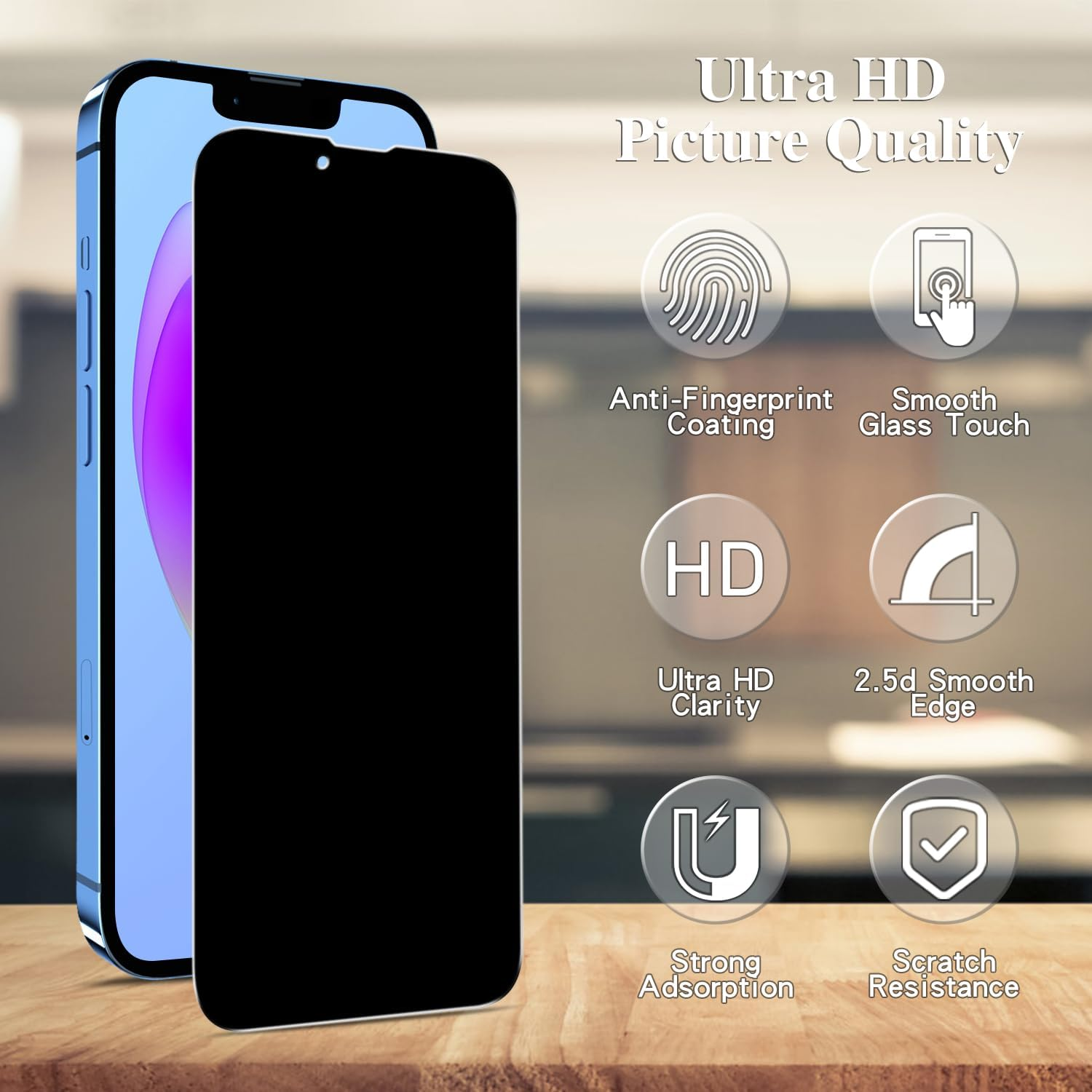 Pokolan 3 Pack Privacy Screen Protector for Iphone 13, Iphone 14, Iphone 13 Pro, anti Spy Tempered Glass, 9H Hardness, Case Friendly, anti Scratch, Bubble Free, Easy to Install image number 6