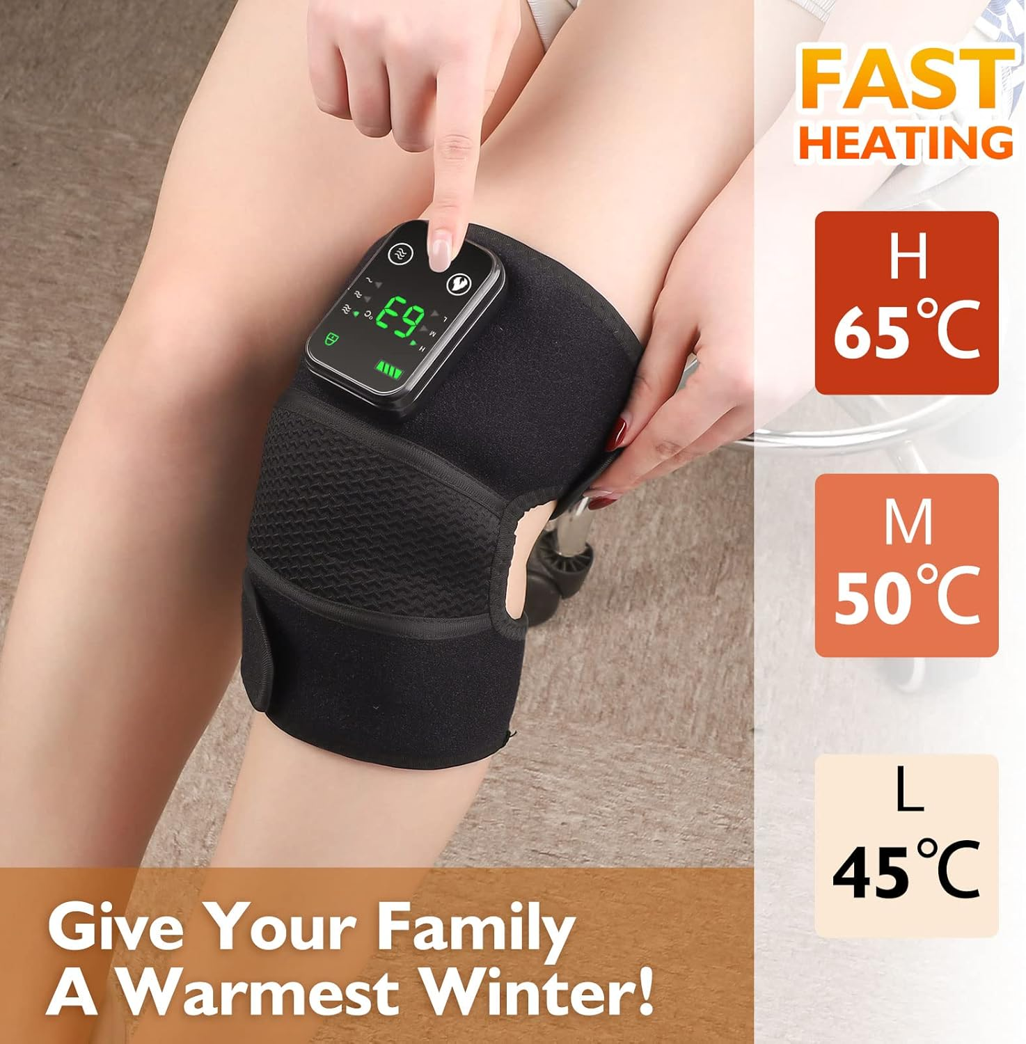 Knee Massager with Heat & Vibration &ndash; 3-In-1 Therapy, Knee Brace 4000Mah Rechargeable Wireless, Pain Relief Shoulder Massage, Joint & Muscle Relaxation image number 5