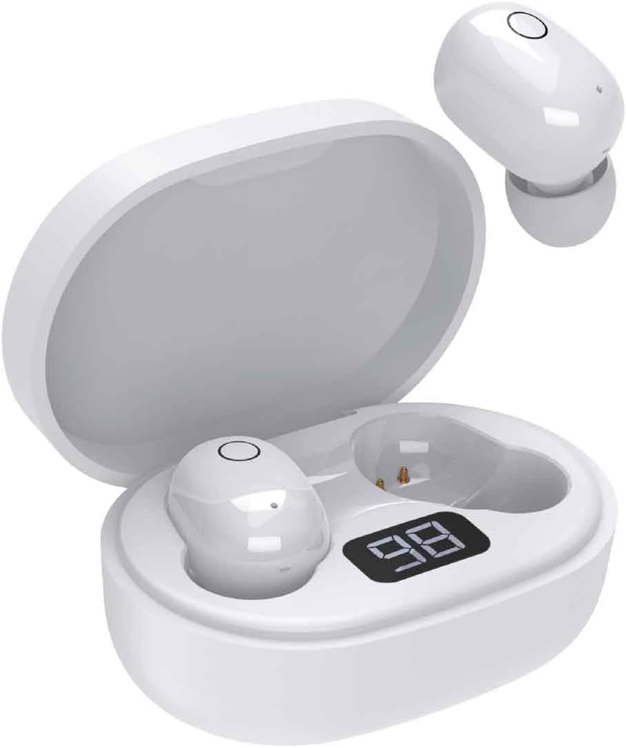 Laser TWS Mini Earbuds with ENC and LED Display White, Wireless, Bluetooth, Charging Case, Battery Level Display image number 5
