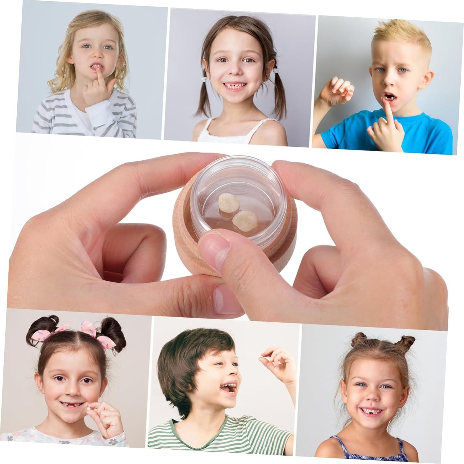 4Pcs Stylish round Tooth Storage Box Decorative Trinket Box Lid for Boys and Girls Lost Teeth Elegant Craft image number 3