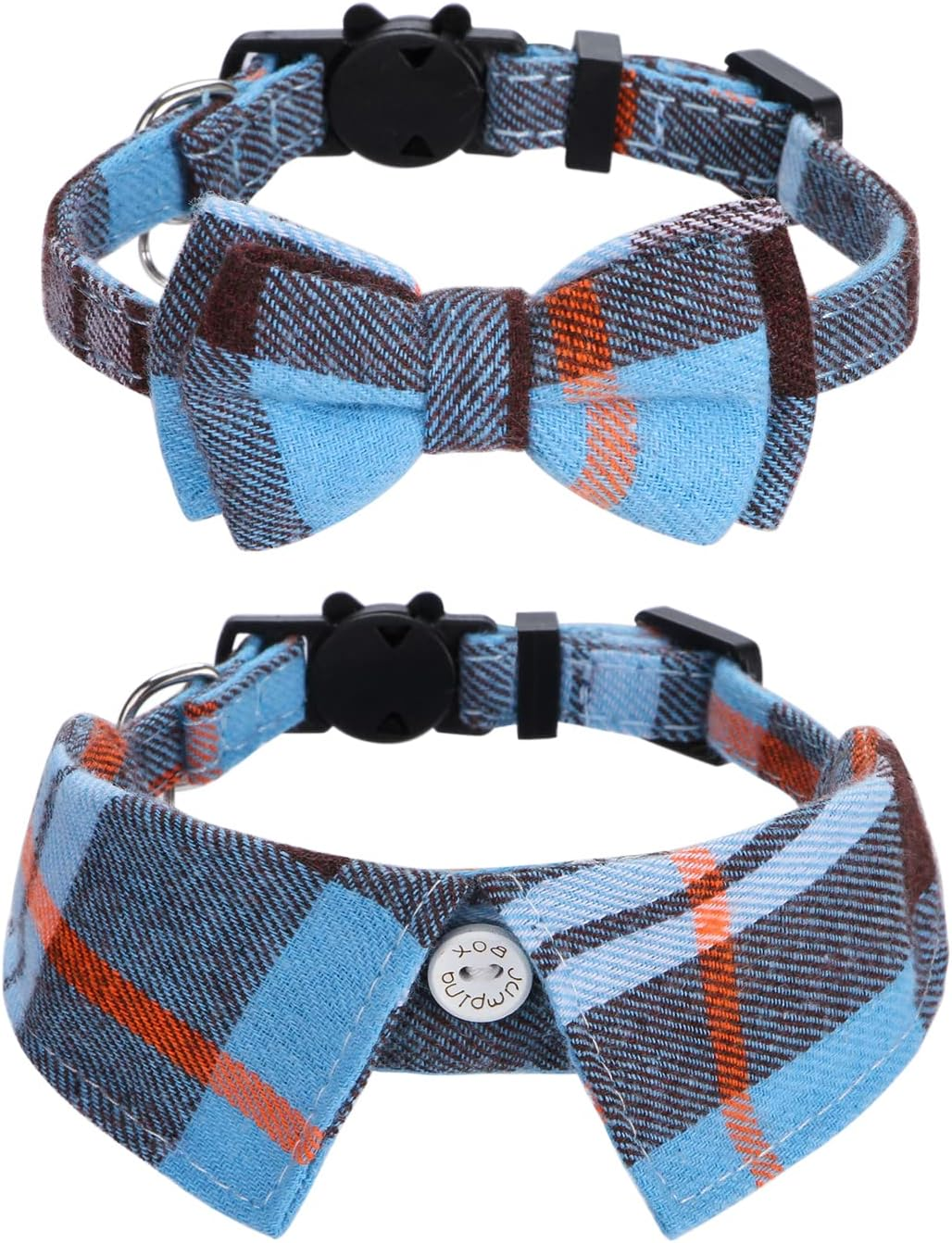 Faleela Breakaway Cat Collar with Bells - 2 Pack Cat Collar with Bells, Cat Collars with Bandana, Accessories for Pet Collars, Adjustable for Cats and Small Dogs