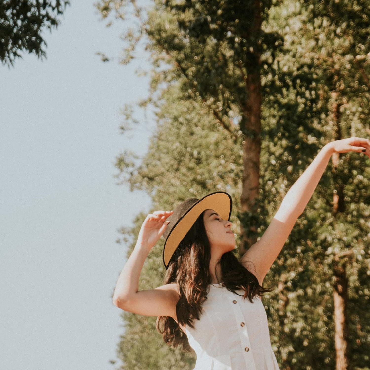 Gossifan Womens & Mens Two Tone Wide Brim Fedora Hats with Classic Belt Patchwork Felt Hats - B-Belt Black/Royal Blue image number 5