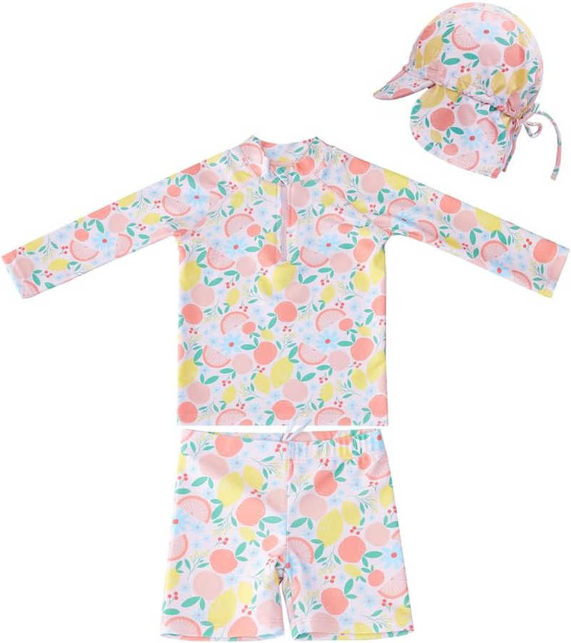 Big Softies Long Sleeve Rashie with Short & Hat - Fruits, Size 0