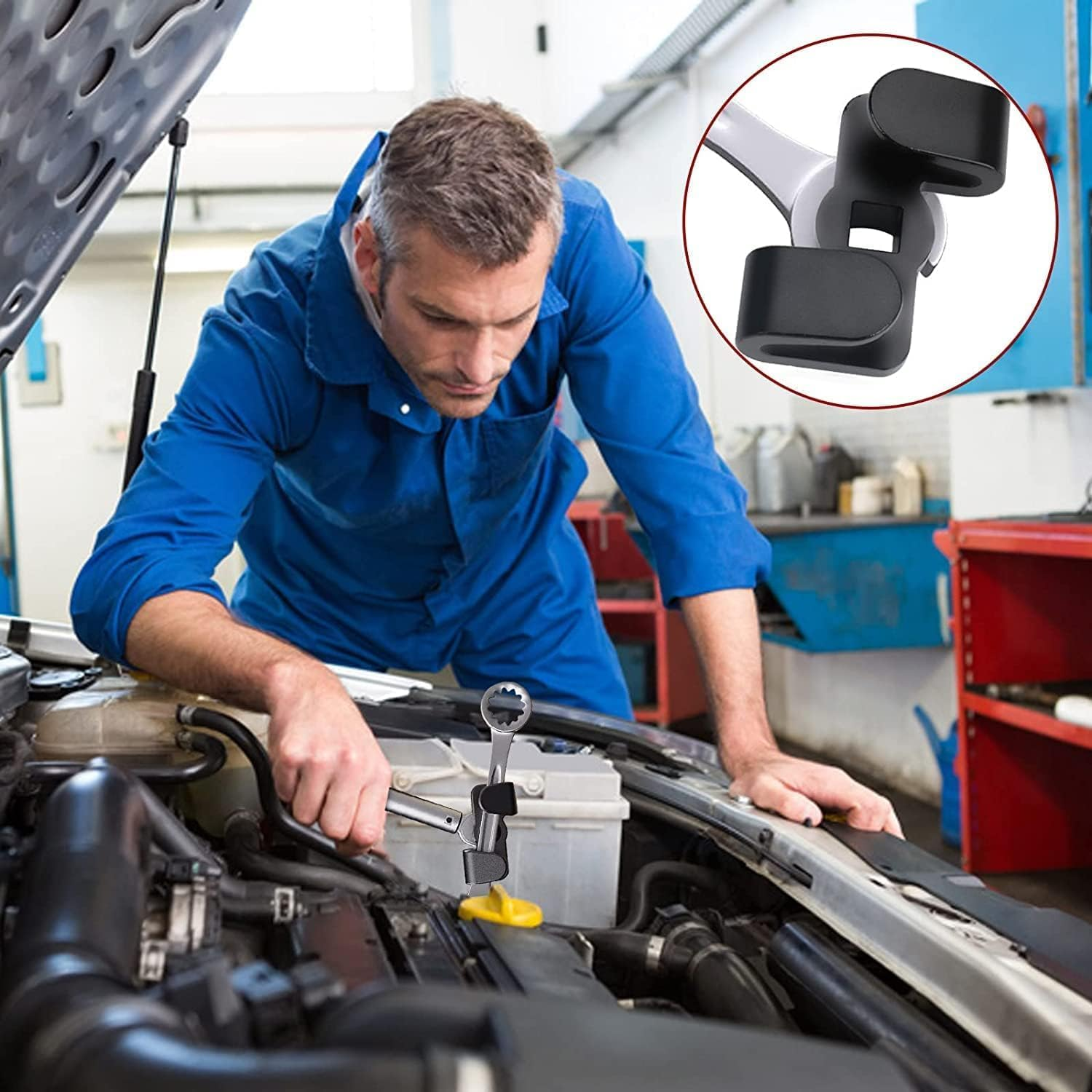 Universal Wrench Extender Adaptor, 1Pc 1/2 Inch Breaker Bar Wrench Extender Mechanics Tool, 8Cm, Black image number 2