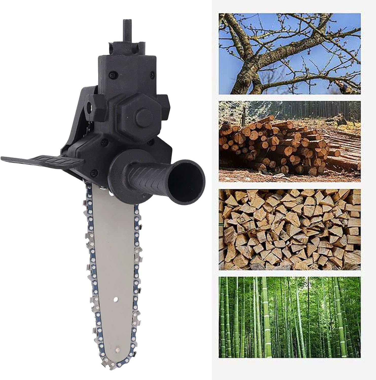 6Inch Electric Chainsaw Modification Tool, Electric Drill Adapter, Portable Chainsaw Attachment Kit with Wrench and Chain, Electric Drill to Chainsaw Adapter Converting Head image number 6