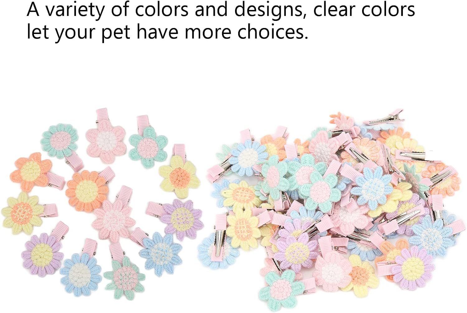 Cute Puppy Supplies Dog Accessories for Small Dogs,Dog Hair Flower Clips,Cute Floral Pet Hair Clips, Six Petal Flower Funny Adorable Decorative Pet Flower image number 5