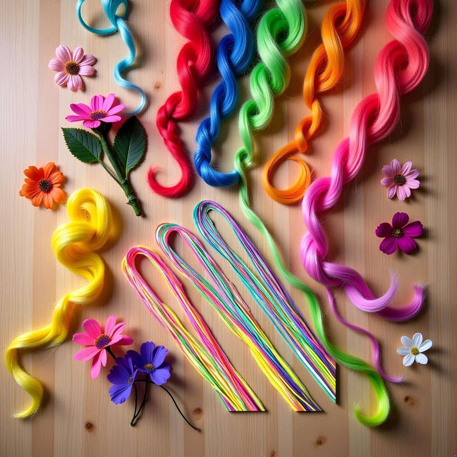 32 Pieces Colored Hair Bobbles for Braids Gradient Hair Ties Hair Bobbles Hair Accessories for Women and Girls image number 1