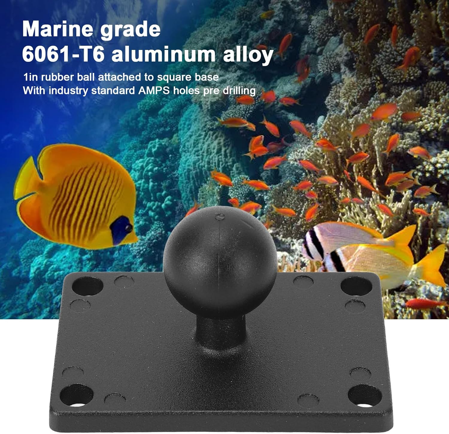 Aluminum Alloy AMPS Square Plate, RAM B Bracket, Ball Mount Base with AMPS Hole for RAM Mounts B Size Ball Double Socket Arms image number 1