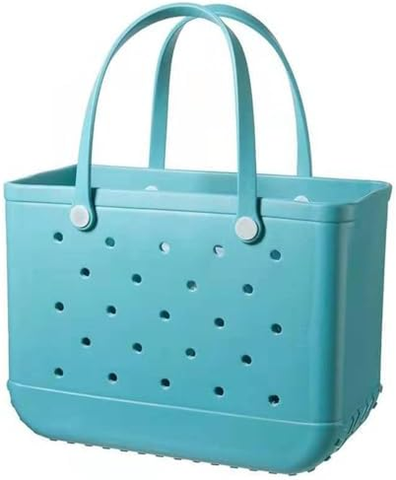 Women Outdoor Rubber Tote Bag,Sports Washable Rubber Tote Bag with Holes | Women'S Portable Travel for Beach Sports Swimming Pool
