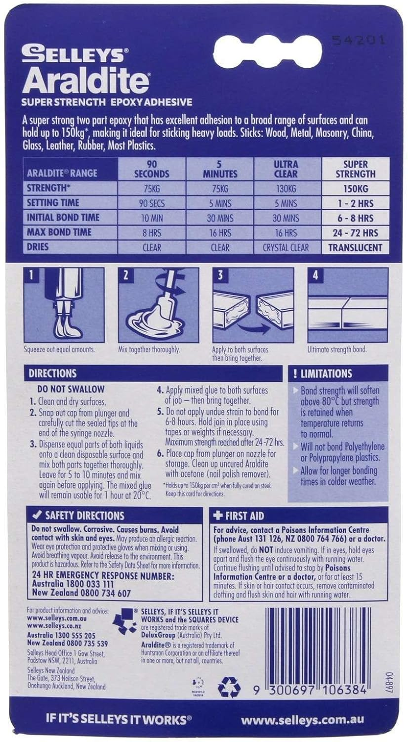 Selleys Araldite Super Strength Epoxy Adhesive 24 Ml, Clear image number 2