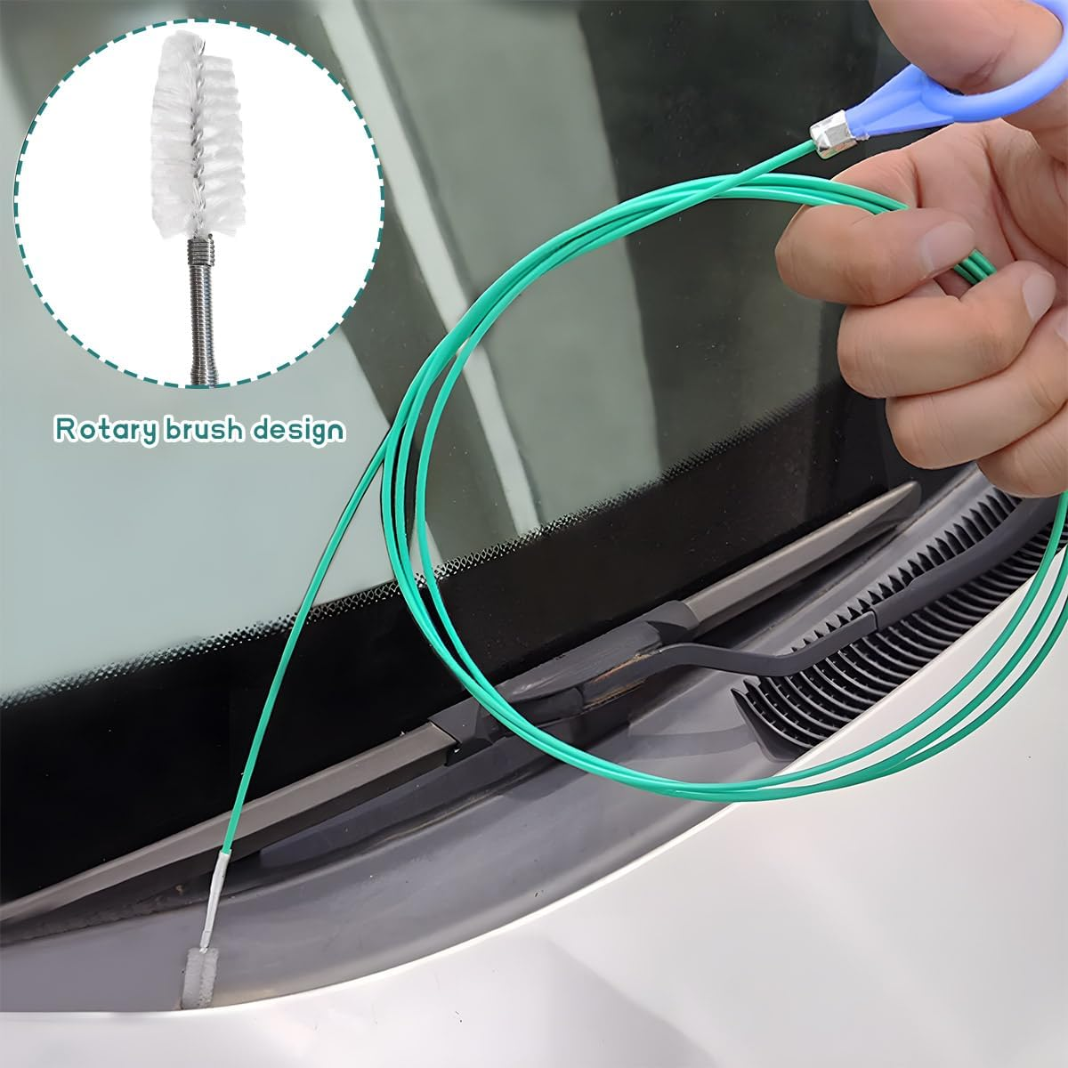 JUSTTOP Car Sunroof Drain Cleaning Tool, 108 Inch Flexible Drain Tube Cleaner, Long Pipe Cleaning Brush for Car Sunroof Windshield Wiper Drain Hole, Universal Car Accessories image number 2