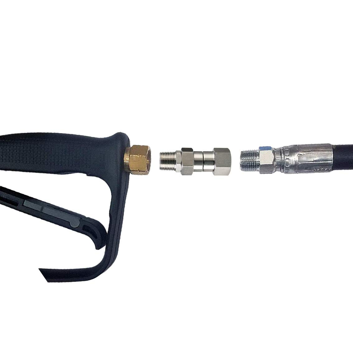 M Mingle Pressure Washer Swivel, 3/8 Inch NPT Male Thread Fitting, Stainless Steel, 4500 PSI image number 3