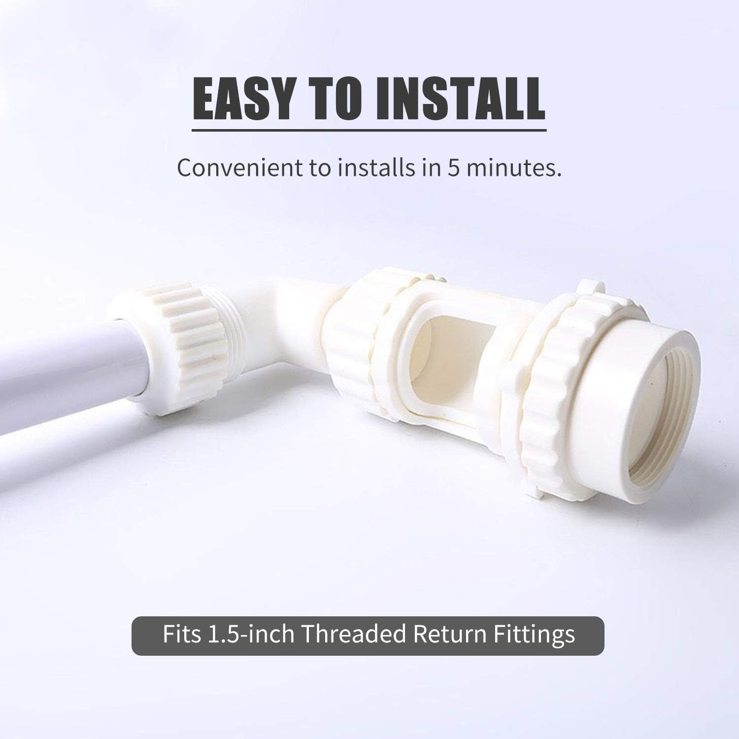 Swimming Pool Fountain Flower Shape Waterfall Spray Fountain Fits 1.5-Inch Threaded Return Fittings Spa Swimming Pool Tools image number 3