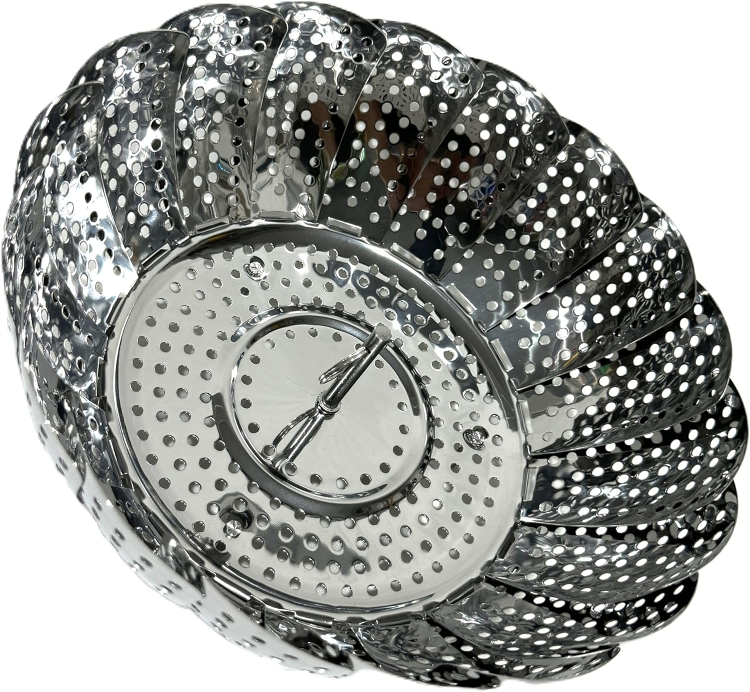 LYLAC HOMEWARE Vegetable Folding Steamer Basket, Metal Stainless Steel Insert, Collapsible for Cooking Food, Expandable Fit Various Size Pot 430 12" 28CM image number 3