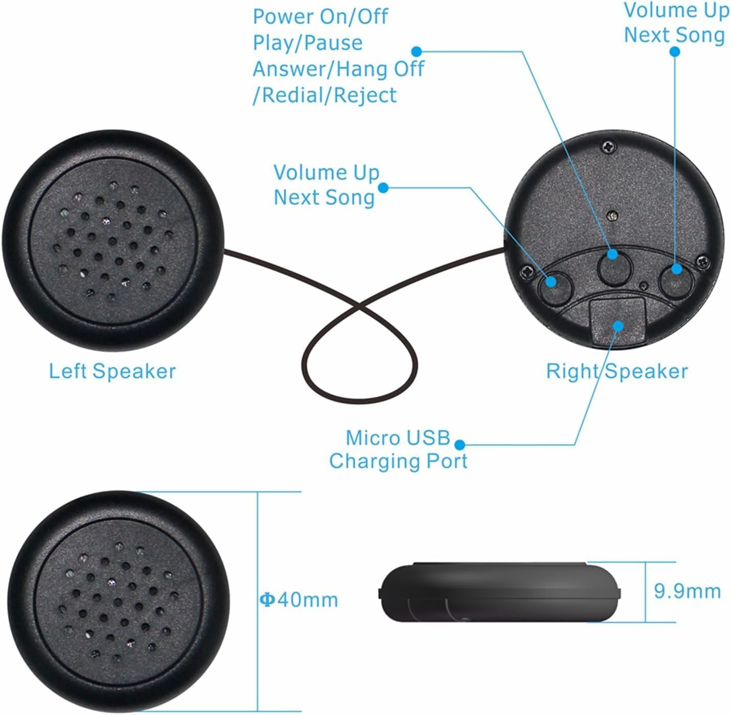 Kids Wireless Headphones Headband, Earphones for Children, Bandeau Toddler Headphones with Thin Speakers & Super Soft Headband (Penguin) image number 3