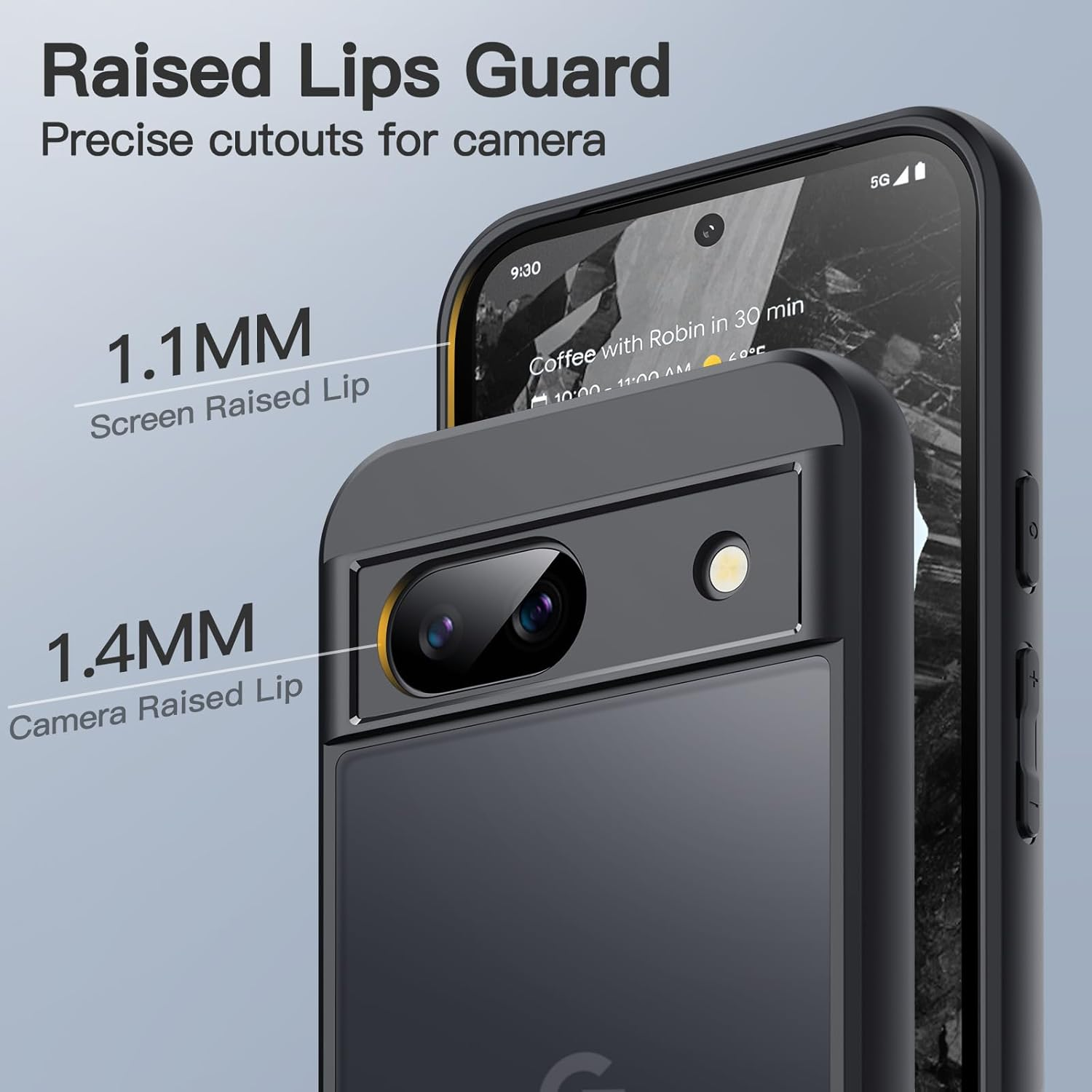 Jetech Matte Case for Google Pixel 8A 6.1-Inch 2024, Frosted Translucent Back Protective Slim Phone Cover, Anti-Fingerprints (Black) image number 5