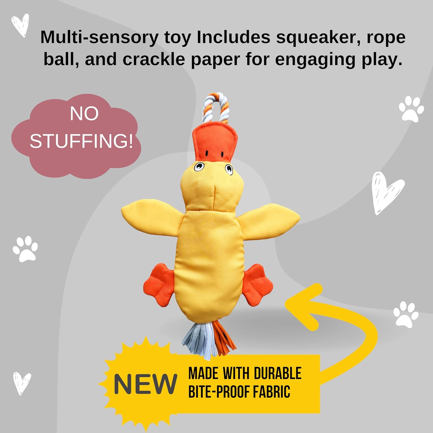 Flirt Pole Replacement Toy - Multi-Sensory Tough Tug Toy for Mighty Strongbite Flirt Pole for Dogs, Flirt Pole Attachment Lure Toy (Duck) image number 2