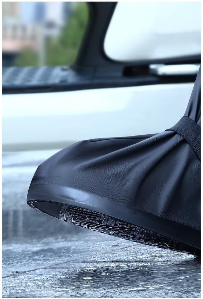 Shoe Covers with Zipper Hard Sole Version Waterproof Shoe Covers Reusable Galoshes for Rainy and Snowy Outdoors Garden Etc, Rain Boots for Men Women Kid ﻿