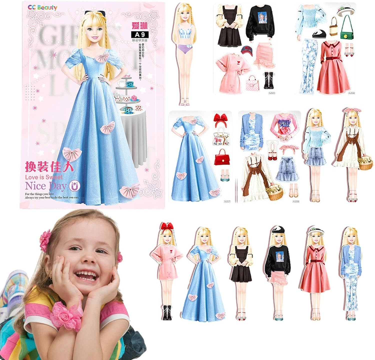Magnetic Dress up Dolls Set, Paper Dress up Dolls Magnetic, Magnetic Fashion Dress-Up Dolls, 2024 New Magnetic Princess Dress up Paper Doll, Princess Dress up Sticker for Christmas Birthday Present image number 5