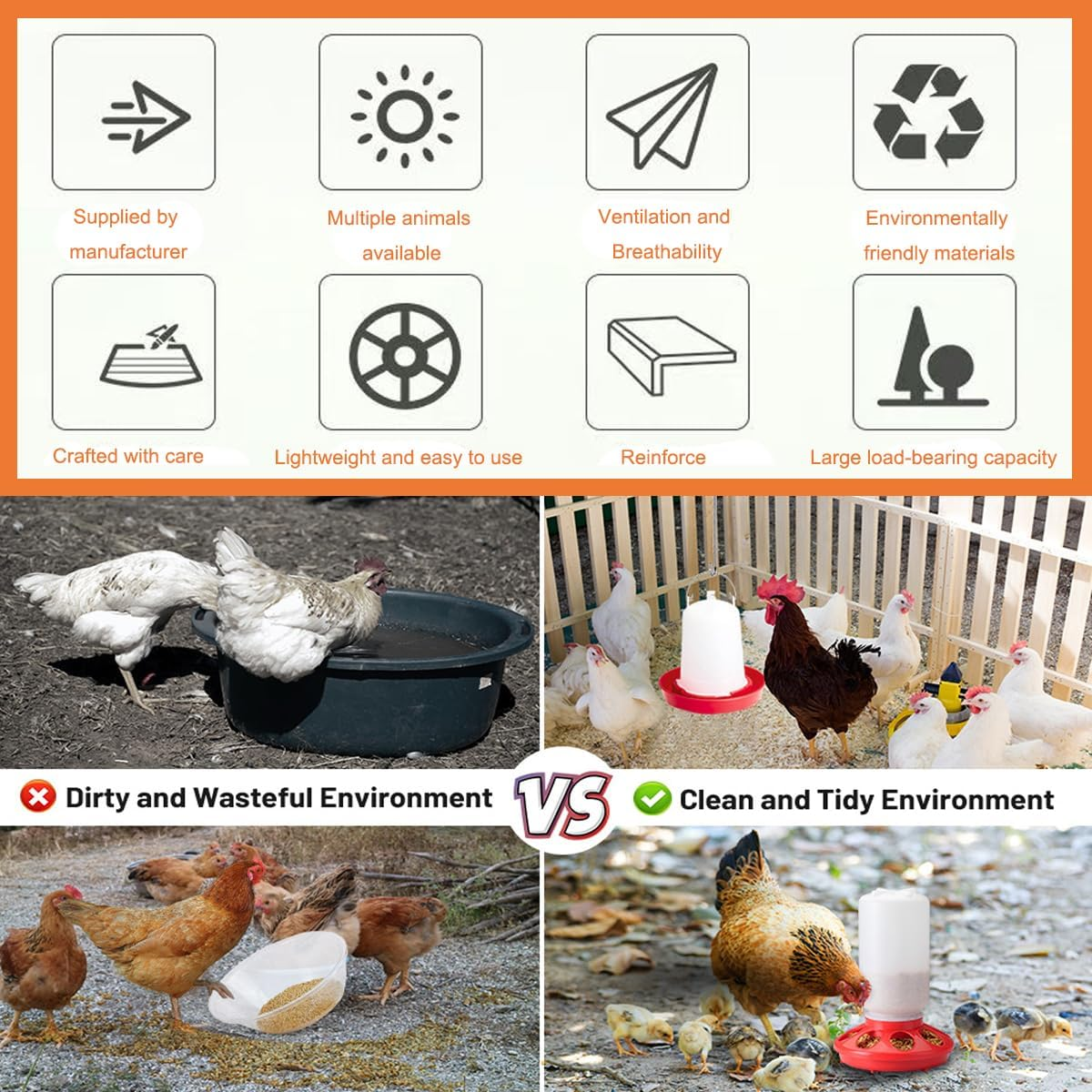 Automatic Chicken Feeder and Chicken Waterer Kit,1L Chick Feeder and 1.5L Chick Waterer,Chicken Water Dispenser,Chick Feeder and Waterer Kit,Easy Clean Plastic Feeding and Watering Feeder for Chicks image number 3