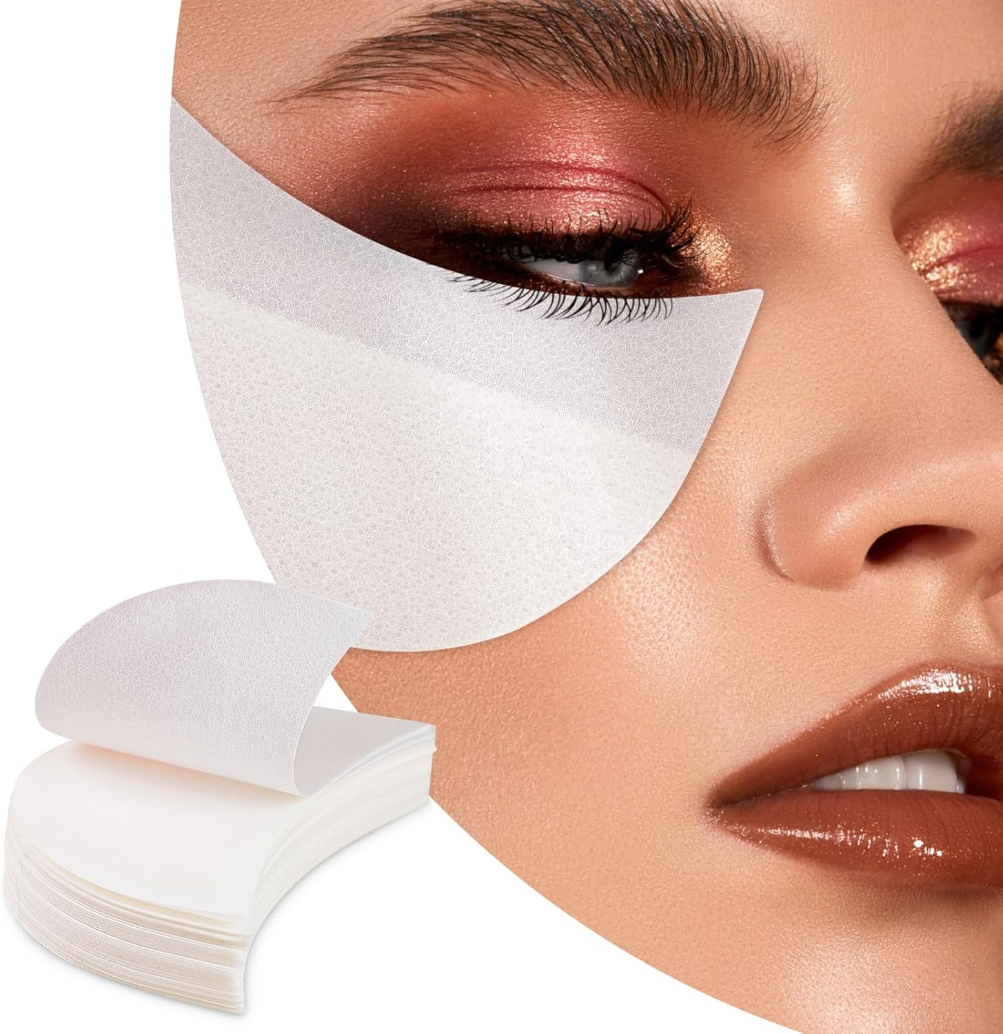 Eye Shadow Pads Eyeshadow Shields 50 PCS Professional Eyeshadow Stencil Tape Eyeliner Stickers Patches Eyeliner Stencil Premium Lint Free for Eyelash Extension Tinting - 200 Pcs image number 1