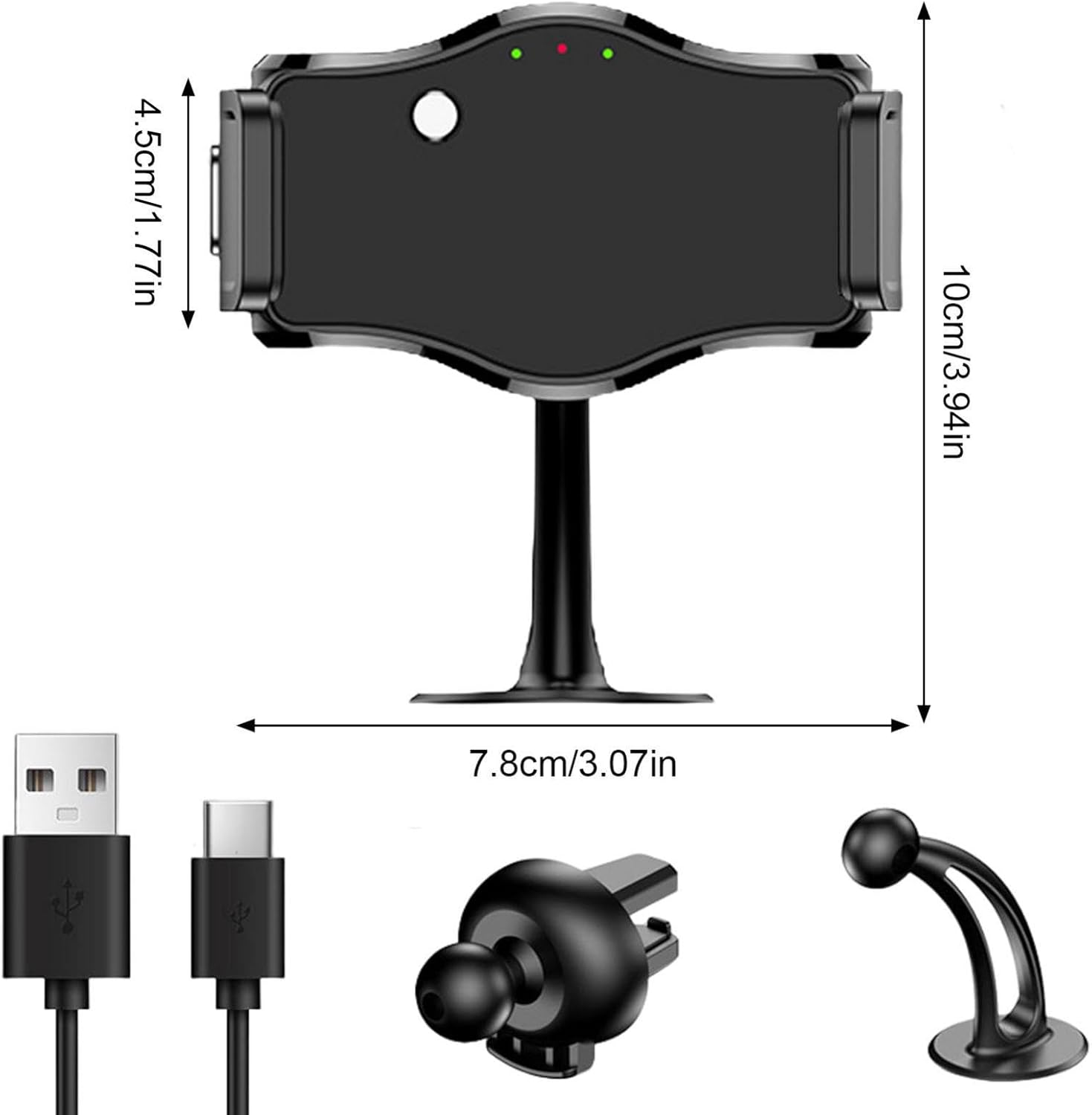 Phone Holder for Car - Car Phone Mount | Dashboard Cell Phone Holder Car, 360&deg; Rotatable Car Phone Holder Mount with Non-Slip Silicone, Compatible with Smartphone