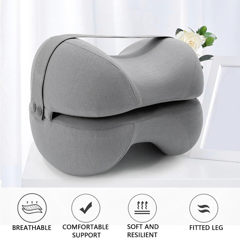 HYAVIA Memory Foam Leg Elevation Pillow, Ergonomic Knee Support Pillow for Side Sleepers, Pregnancy, Injury Recovery, Foot & Calf Rest Cushion,Grey, 28&times;20&times;20Cm image number 6