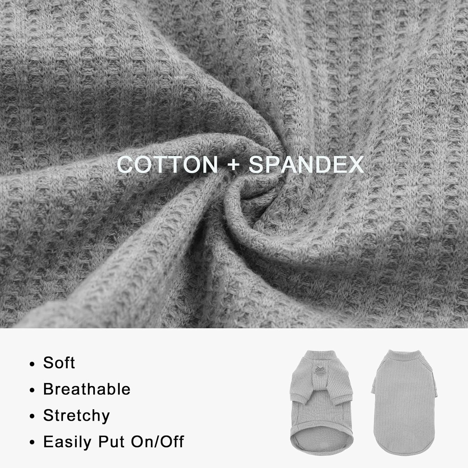 Iecoii Sphynx Cat Clothing, Hairless Cat T-Shirts, Cat Clothing Soft Cotton Cat Shirts for Cats Only, Jumper Cat Jumper Vest with Sleeves, for Sphynx, Cornish Rex, Devon Rex, Peterbald image number 1