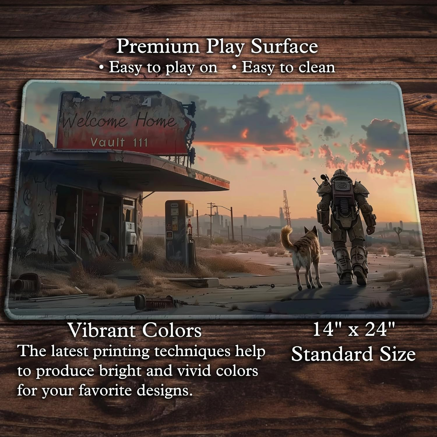 Welcome Home Vault 111 Custom Art Card Game Playmat - Compatible with Mtg'S Fallout Commander Decks - for Commander and Other Trading Card Games image number 2