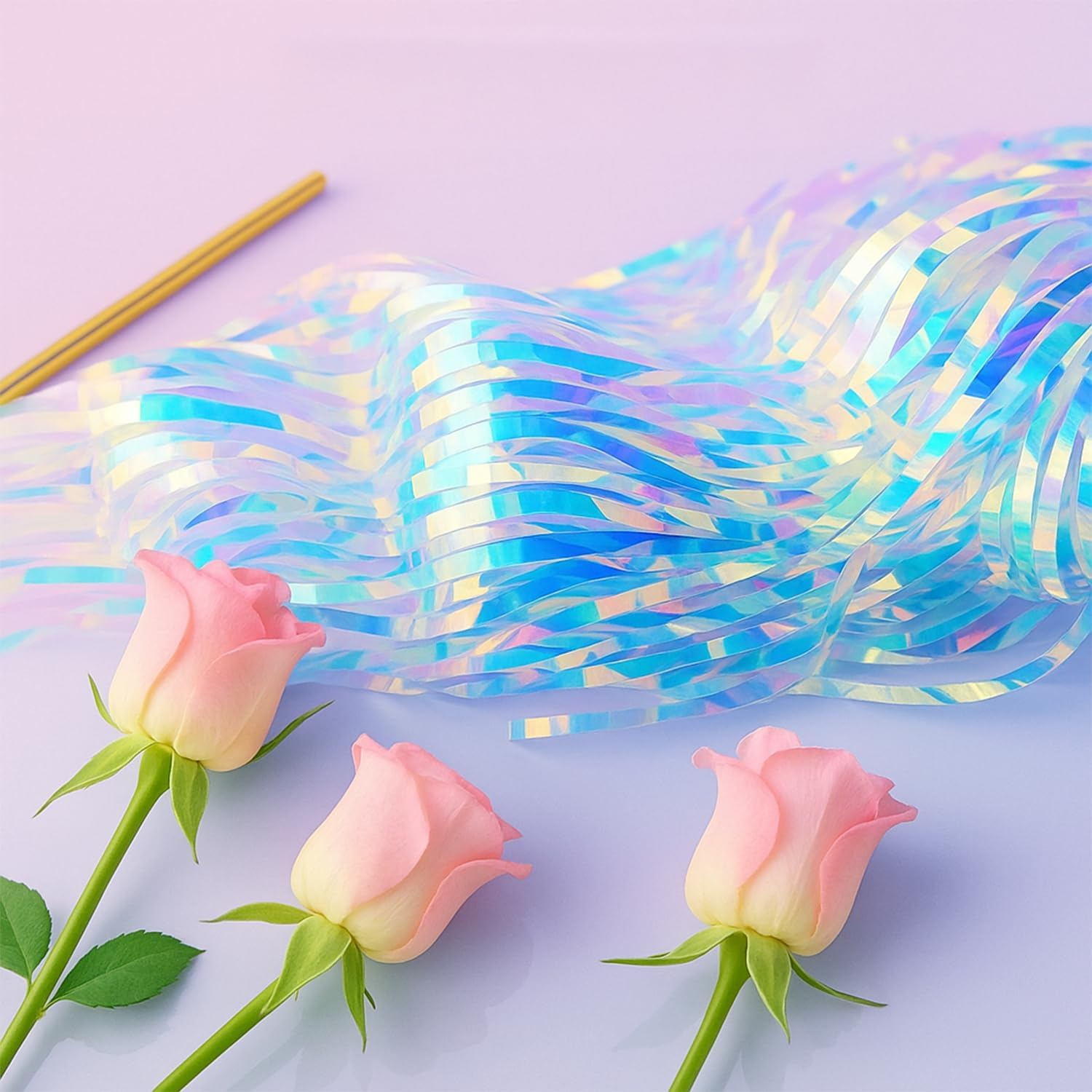 Tinsel Curtain Backdrop, 2 PCS Non-Fading Iridescent Metallic Foil Fringe for Wall Hanging & Decorative Use- Ermaoo image number 3