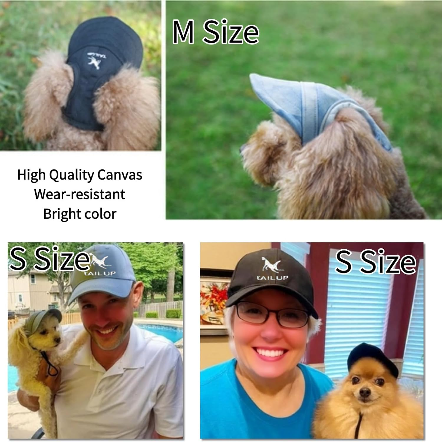 Zjyufy Dog Hats for Medium Dog Parent Child Hats Matching, Dog Owner Mom Dad Hats Matching Baseball Caps with Ear Holes for Outdoor Travel, M Black image number 5