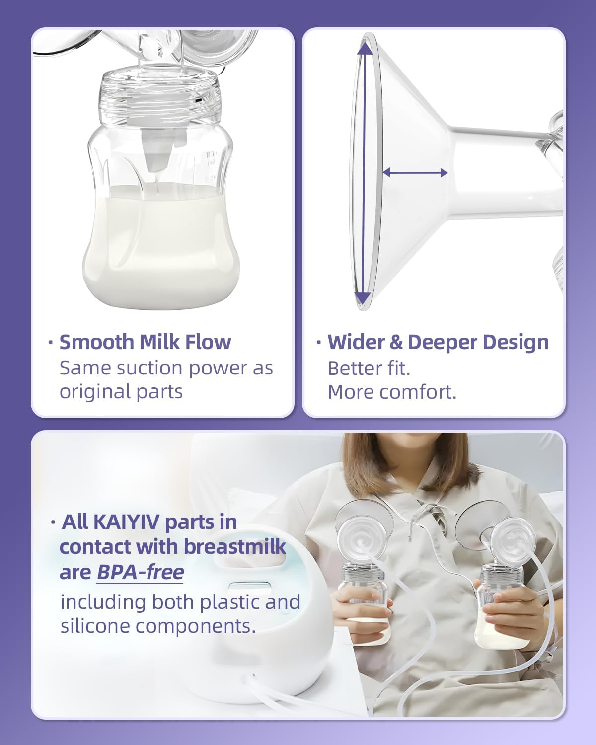 KAIYIV 10PCS Duckbill Valve Silicone Kit Compatible with Spectra S2 S1 9 Plus, Bpa,Not Original Spectra Pump Parts image number 5