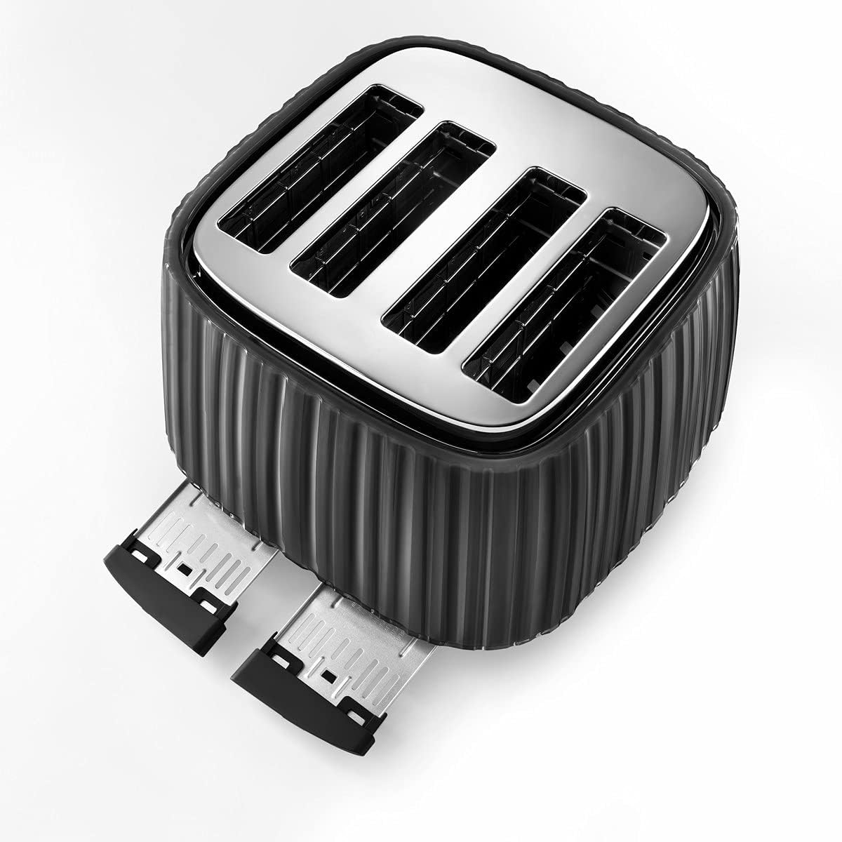 De'Longhi Ballerina Toaster, 4 Slot Toaster, Reheat, 5 Browning Settings, Defrost and Cancel Functions, Pull Crumb Tray, CTD4003.BK, 1800W, Black