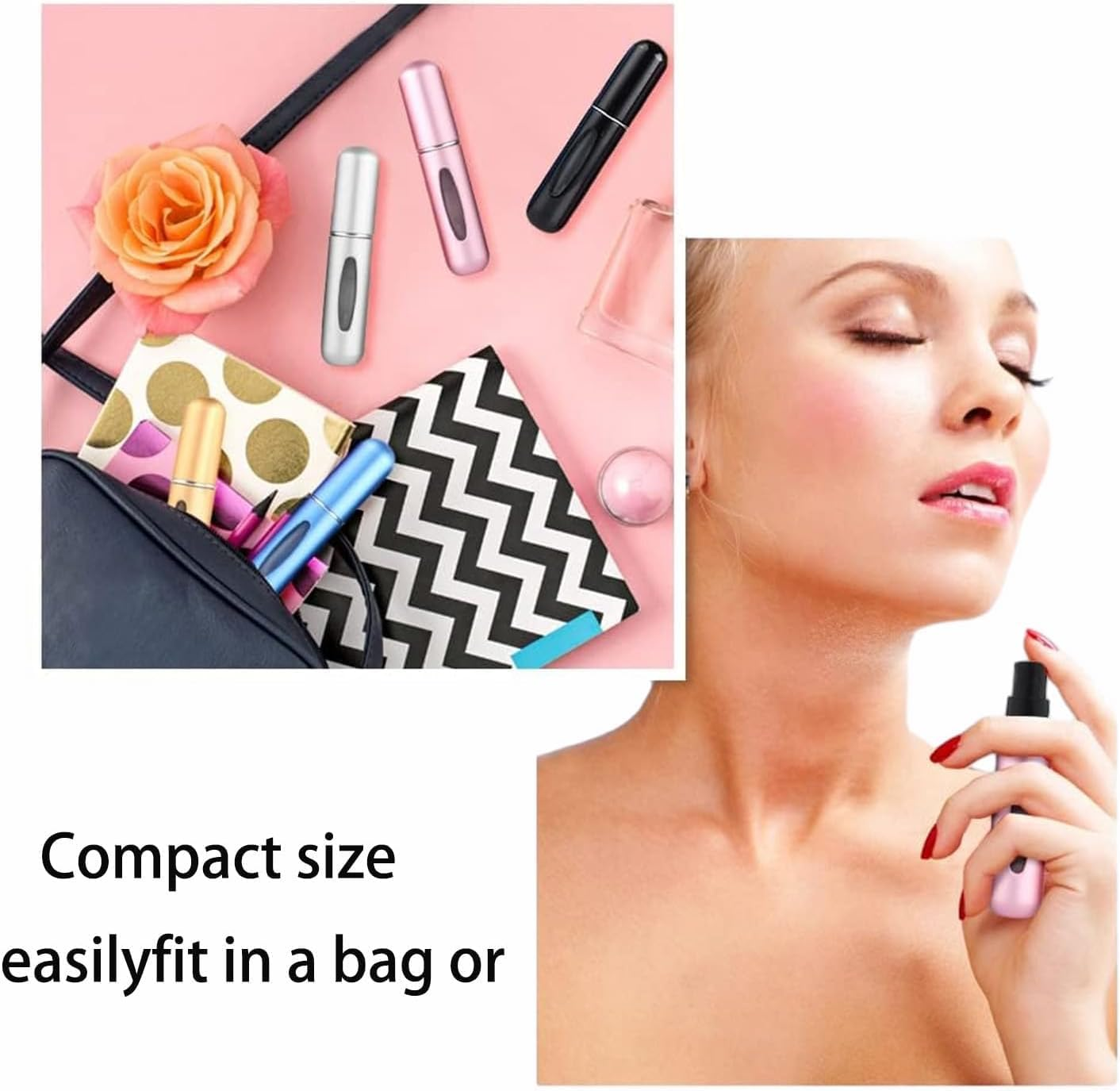 Refillable Perfume Atomizer Bottle with Travel-Sized Mini Spray Bottles, Empty Perfume Spray Bottle Kit, and Cologne Dispenser Portable image number 4