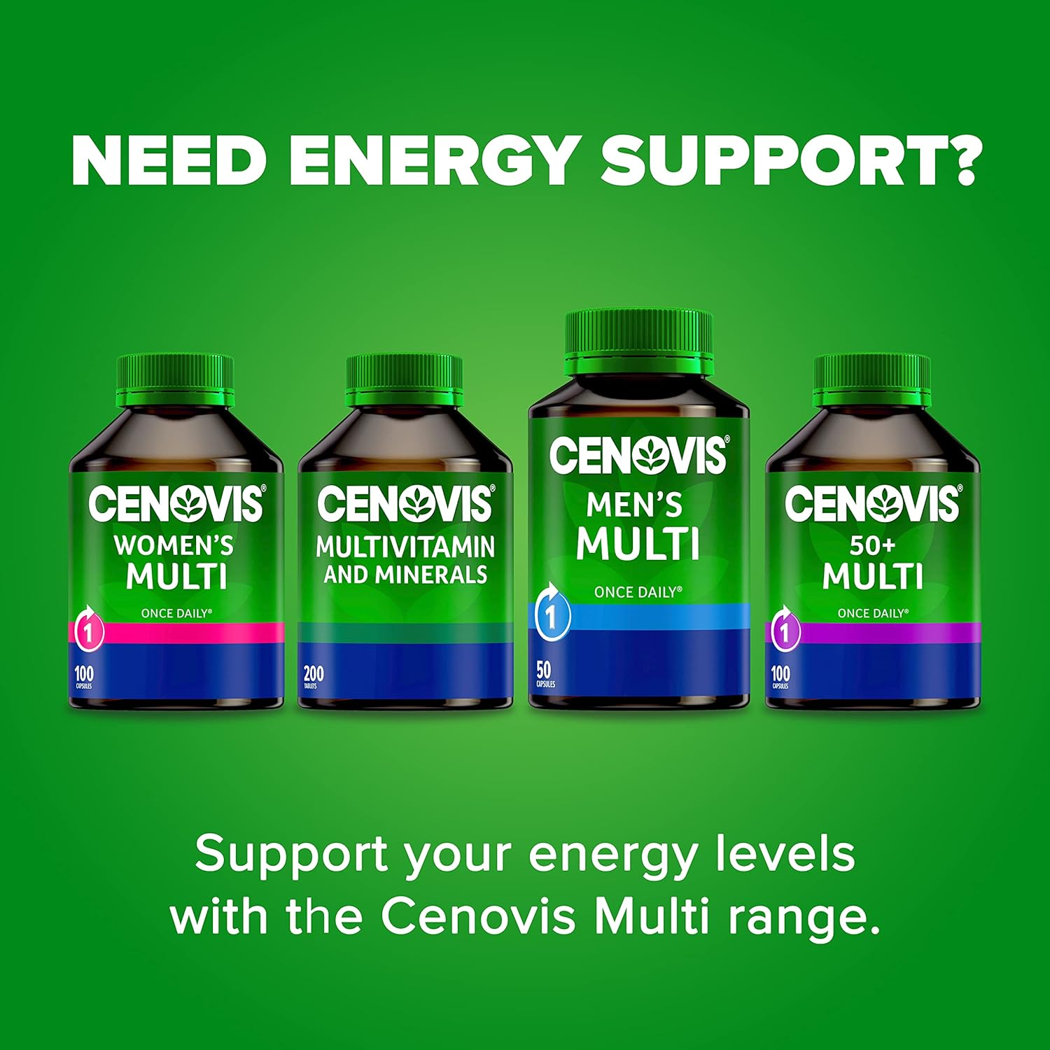 Cenovis Men'S Multi Capsules 50 - Daily Multivitamin for Men- Supports Energy Production, and Healthy Immune System Function image number 2