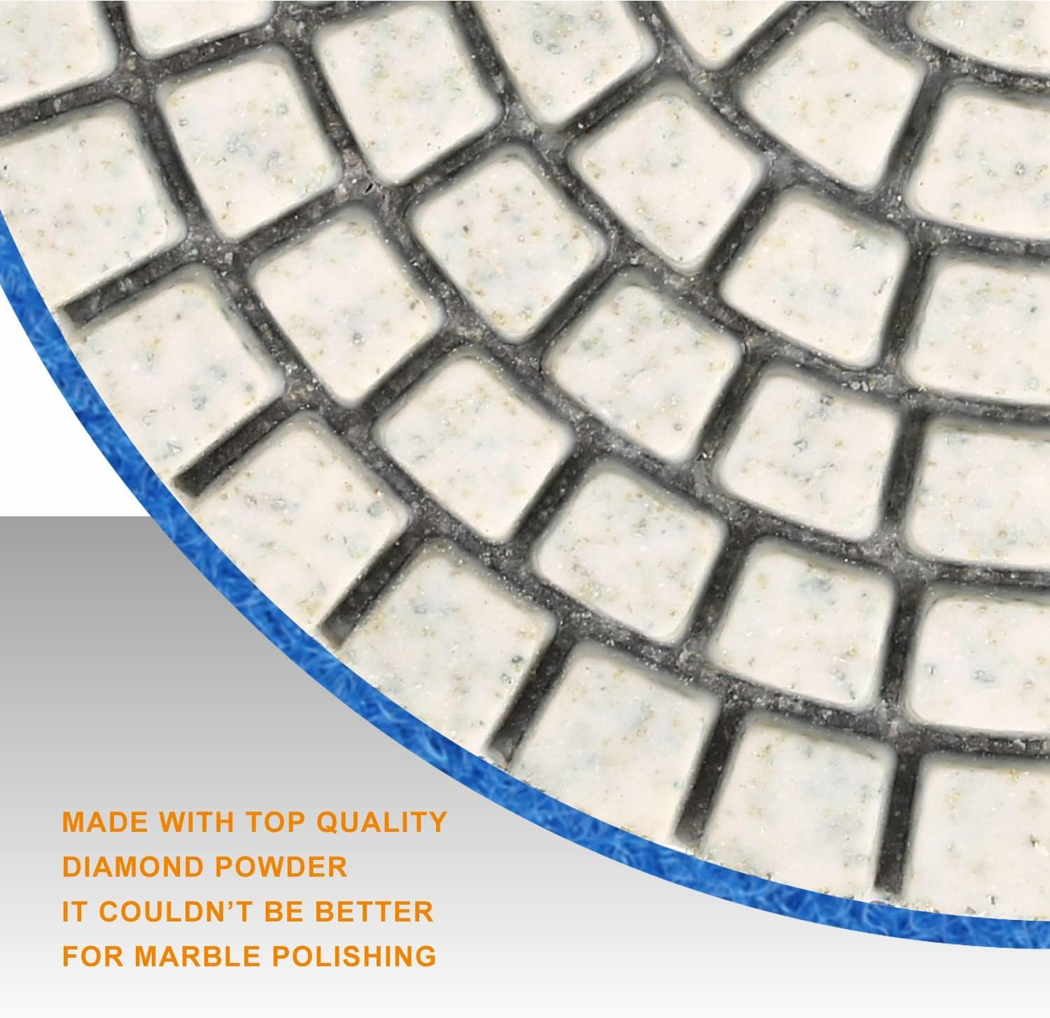 SPTA 15Pcs Diamond Wet Polishing Pads Set, 4 Inch Pads for Granite Stone Concrete Marble Floor Grinder or Polisher, 50#-6000# with Hook & Loop Backing Holder Pads for Wet Polisher image number 5