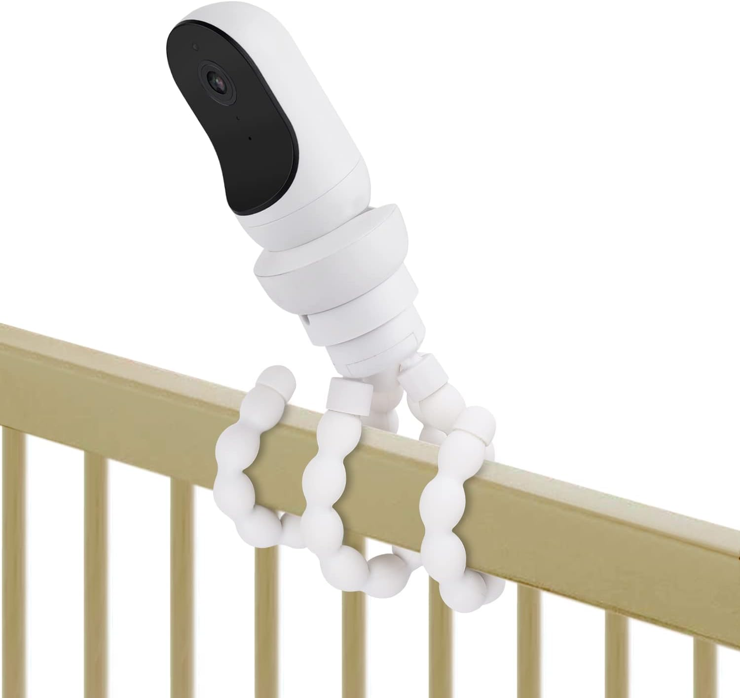 Flexible Tripod Baby Monitor Mount for Owlet Cam and Owlet Cam 2, Attach Your Baby Camera Wherever You like without Tools or Wall Damage - White image number 1